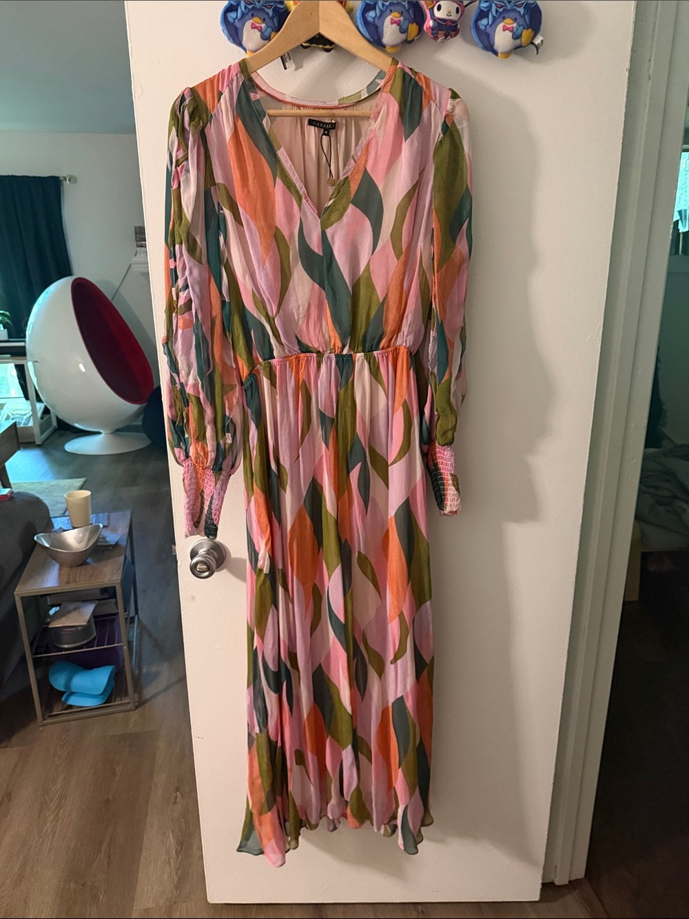 Caballero Long Sleeve Printed Maxi Dress - Pink Multi